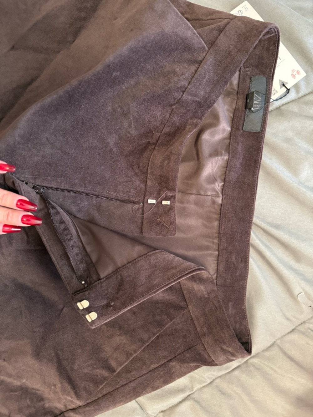 Zara High Waist Shorts — Dark Brown - Picture 2 of 4